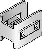 MIQC-SC Hot-dip galvanised (HDG) connector used with MIQ baseplates that allow for free positioning of the girder