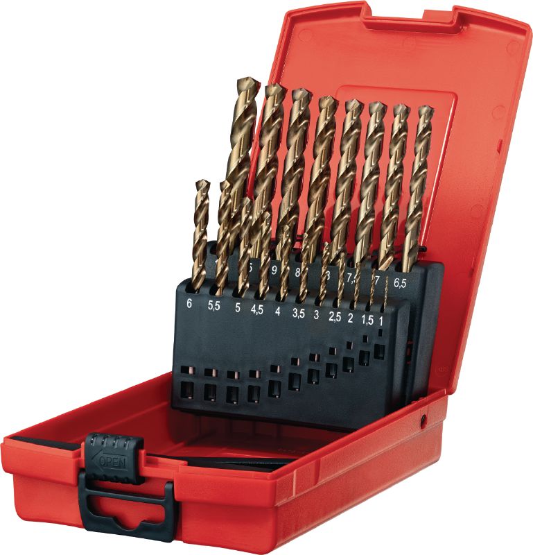 HSS-Co Cobalt drill bit set Set of ultimate HSS cobalt drill bits for drilling small holes into steel and stainless steel ≤1100 N/mm², compliant with DIN 338 / 340