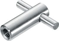 HCX-R cast-in socket (stainless steel, A4) Stainless steel cast-in socket for fastening louvres and cladding to concrete, MEP services, or access walkways for tunnels in highly corrosive environments