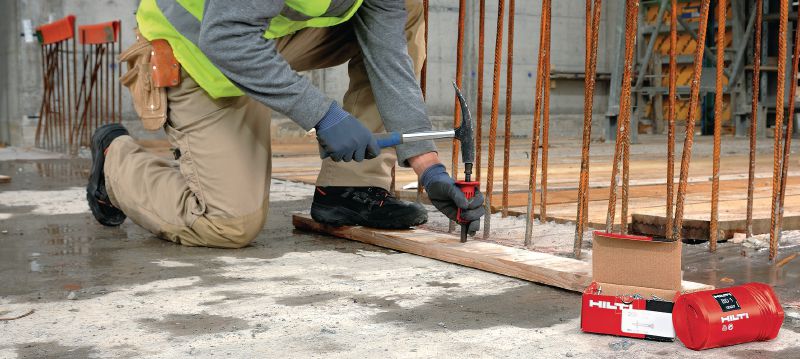 PN Hand-drive concrete nails with washer Concrete nail with steel washer for use with the BD 1 hand-drive tool Applications 1