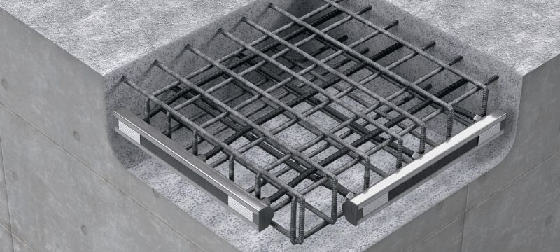 HAC-V Front-of-slab reinforcing bar channel cast-in anchor channels for front-of-slab applications Applications 1