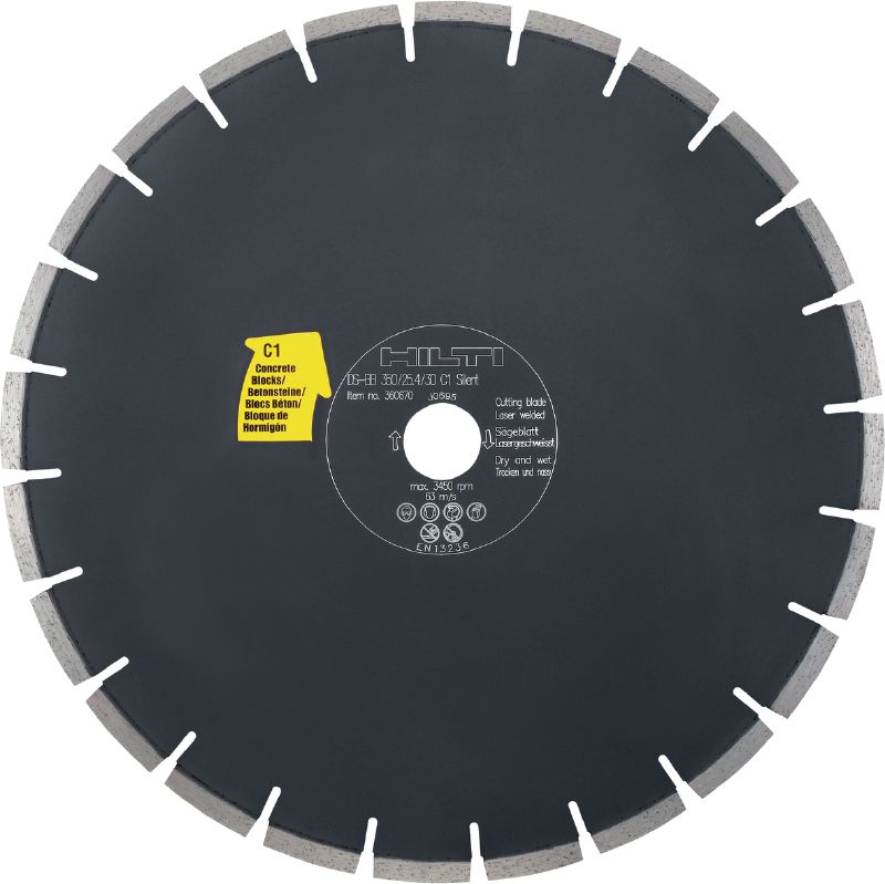 DS-BB C1 Bench Saw Blade Premium diamond silent blade reduces noise by up to 50% – designed for cutting concrete block