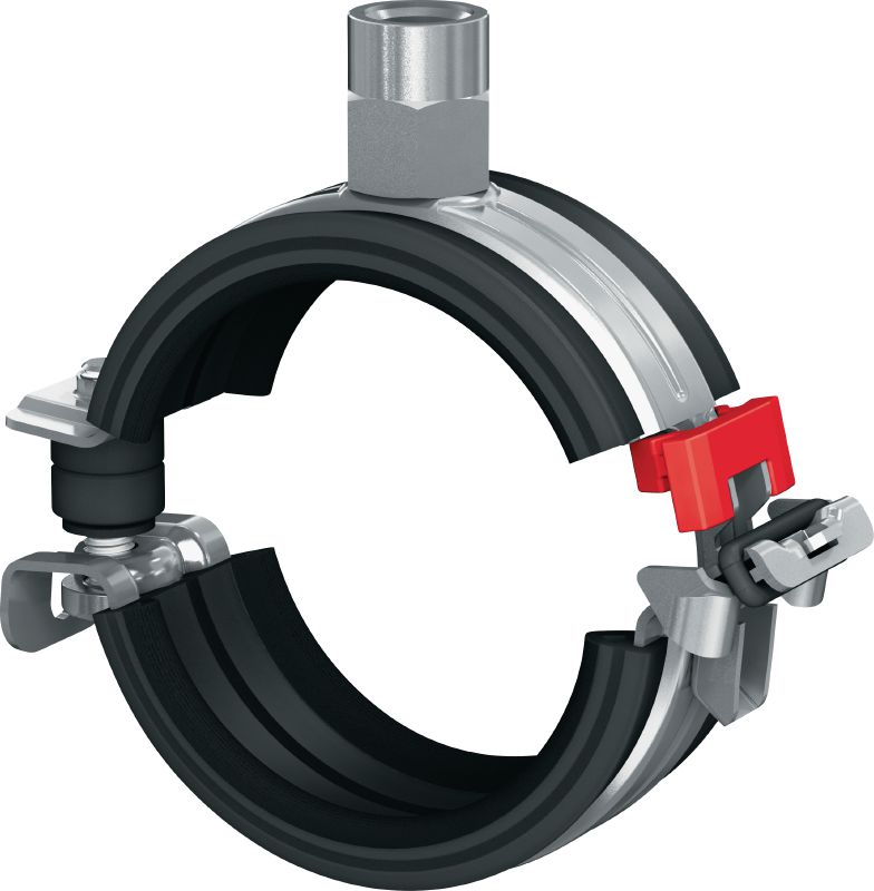MP-U-G Quick-close low friction pipe clamp Galvanised pipe clamp with low friction inlay and quick closure for maximum productivity in medium-duty applications