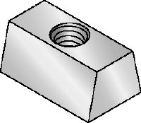 Galvanised wedge nut Galvanised wedge nut used for fastening threaded rods to metal decks