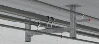 MIQC-L Hot-dip galvanised (HDG) medium-duty connectors to connect two MIQ girders Applications 1