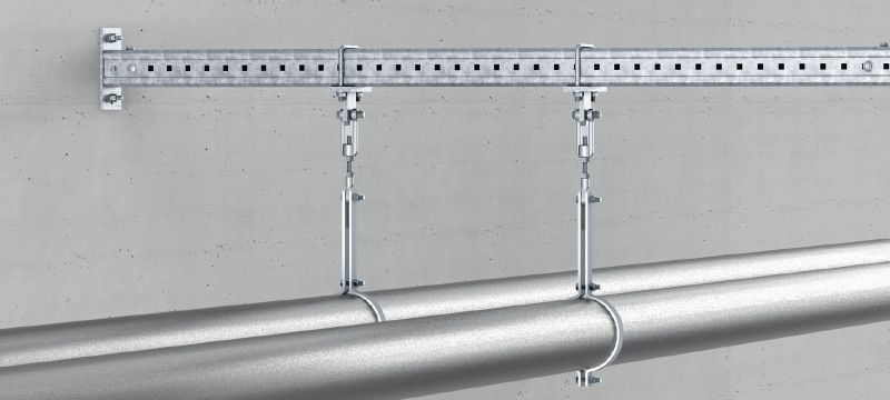 MIC-SPH Pipe hanger accessory Hot-dip galvanised (HDG) accessory attached to MI girders to support hanging pipes Applications 1