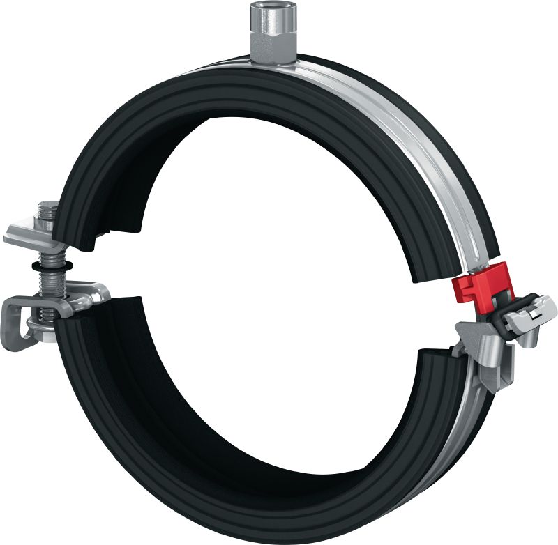 MP-U-G Quick-close low friction pipe clamp Galvanised pipe clamp with low friction inlay and quick closure for maximum productivity in medium-duty applications