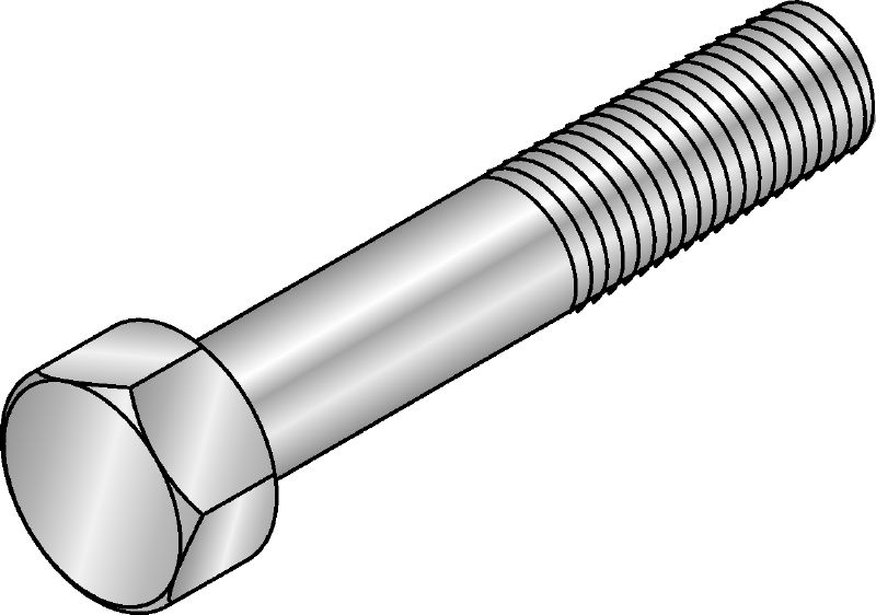 M12-F hexagon bolts Hot-dip galvanised (HDG) hexagon bolt used in various applications