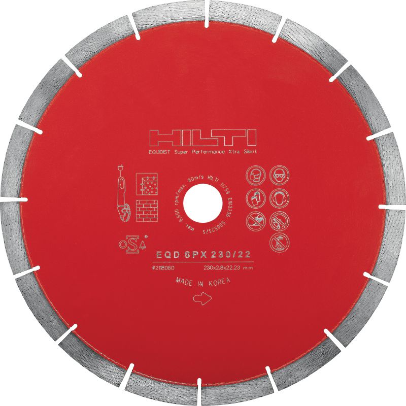 SPX Silent diamond blade Ultimate silent diamond blade with Equidist technology for cutting in different base materials