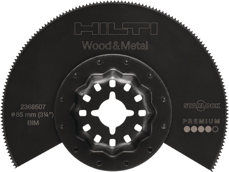 Multitool scraper blade BiM segmented saw blade for the oscillating multitool, for sawing nail embedded wood, plastics, and metal