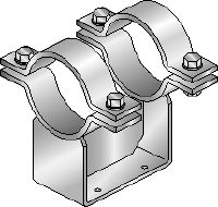 MI-PS 2/2 Hot-dip galvanised (HDG) double pipe shoes for fastening DN 200-600 pipes to MI girders in heavy-duty applications