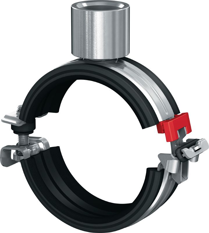 MP-U-G Quick-close low friction pipe clamp Galvanised pipe clamp with low friction inlay and quick closure for maximum productivity in medium-duty applications