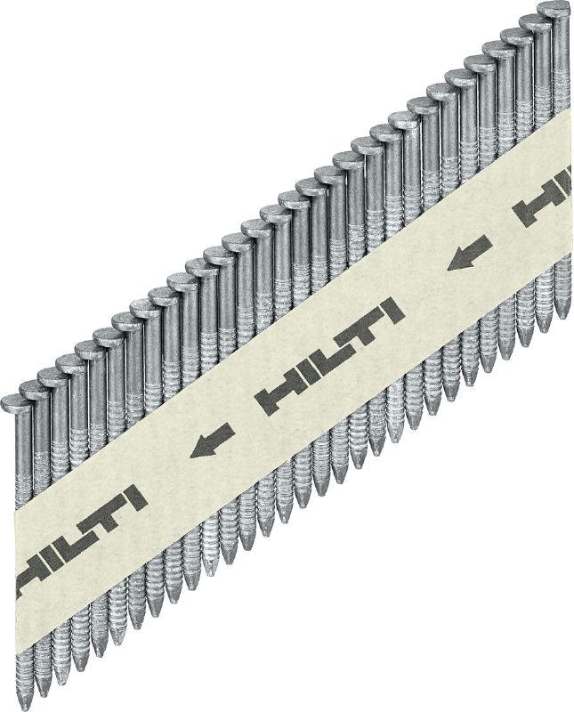 GX-WF Galvanised profiled nails Galvanised, profiled framing nail for fastening wood to wood with the GX 90-WF nailer