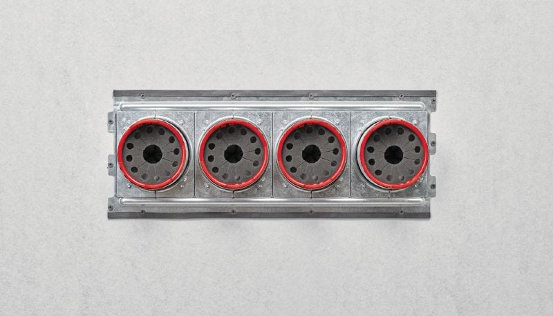 CFS-SL GP Stud- or surface-mounted gangplate to increase the capacity of firestop speed sleeves and simplify cable management