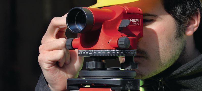 POL 10 Optical level Optical level for everyday levelling tasks with 20x magnification Applications 1