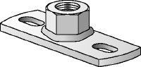 MGM 2 Fixed point base plate Premium galvanised 2-hole base plate for light-duty fixed point applications (metric)