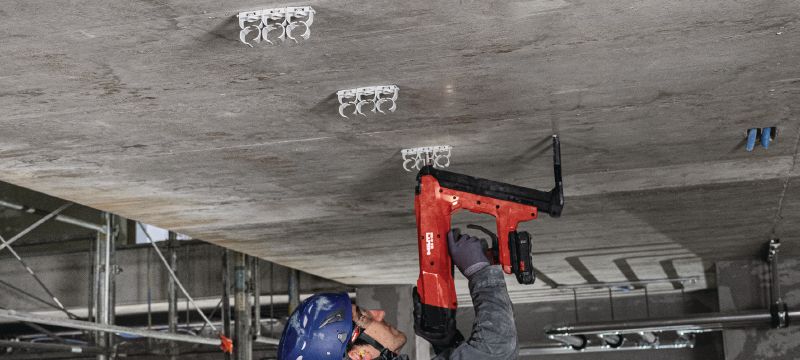 X-FC MX Multi clip Adjustable conduit clamp optimized for collated nails and compatible with a wide variety fastening methods, base materials, and conduit diameters Applications 1