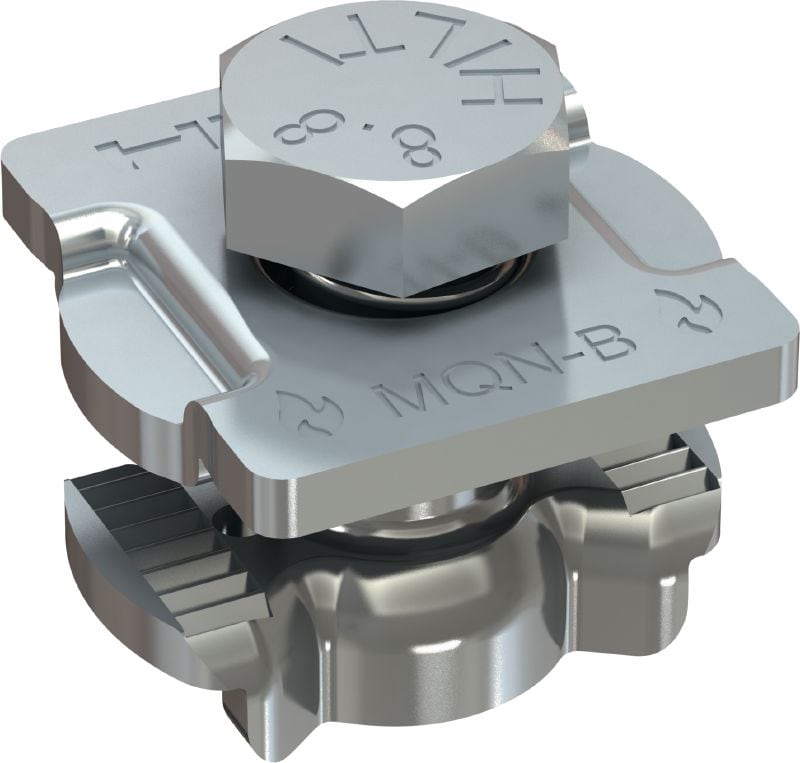 MQN-B channel connector Ultimate galvanised channel connector – fire-tested according to ETA