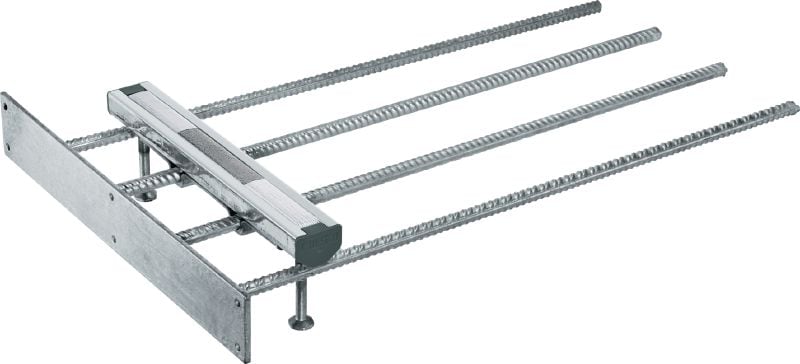 HAC-V-T EDGE C Top-of-slab reinforcing bar channel for corners Serrated cast-in anchor channels in custom sizes and lengths for top-of-slab installations catering to 3D loads