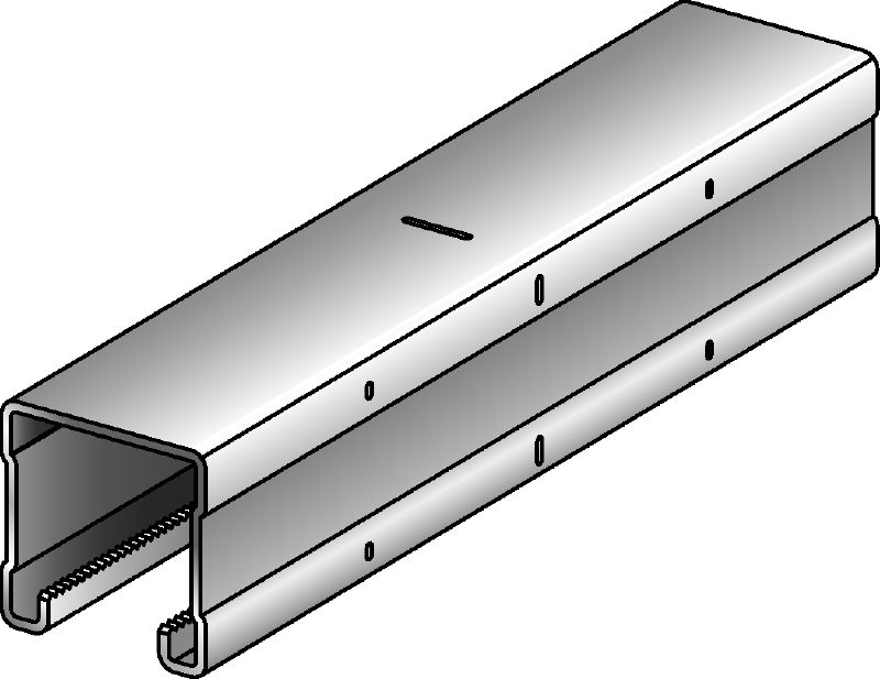 MQ-41 U Galvanised 41 mm high unslotted MQ strut channel for medium-duty applications