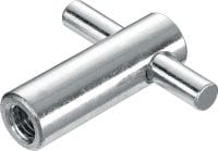 HCX-R cast-in socket (stainless steel, A4) Stainless steel cast-in socket for fastening louvres and cladding to concrete, MEP services, or access walkways for tunnels in highly corrosive environments