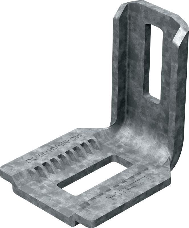 MC-MI-AH-90 OC-A Hot-dip galvanised (HDG) angle connector to attach MC installation channels to MI girders