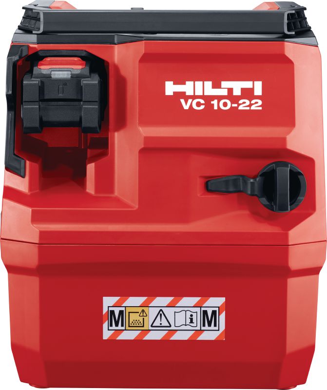 Image 2 of 8: VC 10M-22 cordless M-Class dust extractor Compact and powerful cordless dust extractor with optional backpack for connection with power tools and jobsite clean ups (wet & dry), 8l tank (Nuron battery)