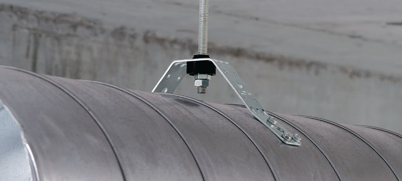 MVA-S Galvanised air duct hangers for fastening round air ducts with sound insulation Applications 1