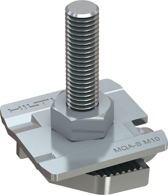 MQA-ST Galvanised pre-assembled pipe clamp saddle for quick connection to MQ strut channels