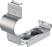 X-SC-FE MX Distance saddle clip Fire-resistant conduit fastener for installing metallic conduits on concrete walls and ceilings with direct fastening tools and collated nails