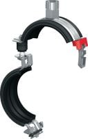 MP-U-G Quick-close low friction pipe clamp Galvanised pipe clamp with low friction inlay and quick closure for maximum productivity in medium-duty applications