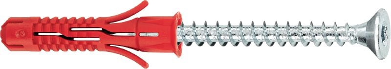 HUD Plastic wall plug with screw Economical universal plastic wall anchors including Hilti HDS carbon steel screws