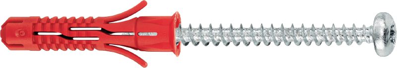 HUD Plastic wall plug with screw Economical universal plastic wall anchors including Hilti HDS carbon steel screws