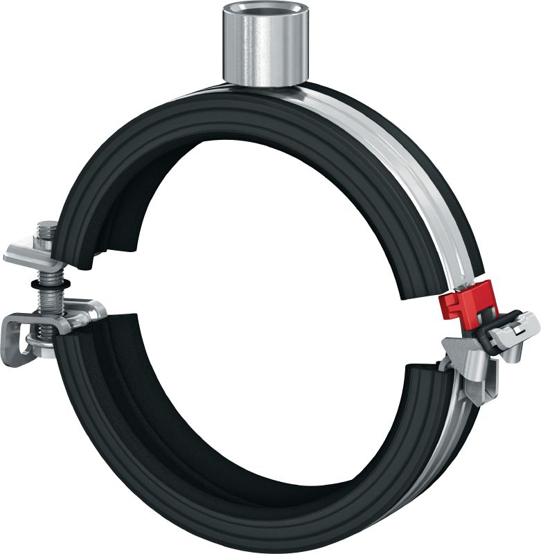 MP-U-G Quick-close low friction pipe clamp Galvanised pipe clamp with low friction inlay and quick closure for maximum productivity in medium-duty applications