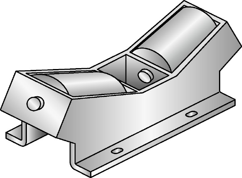 MI-DPR Hot-dip galvanised (HDG) connector fixed to the MI girder to accommodate pipe expansion in heavy-duty applications