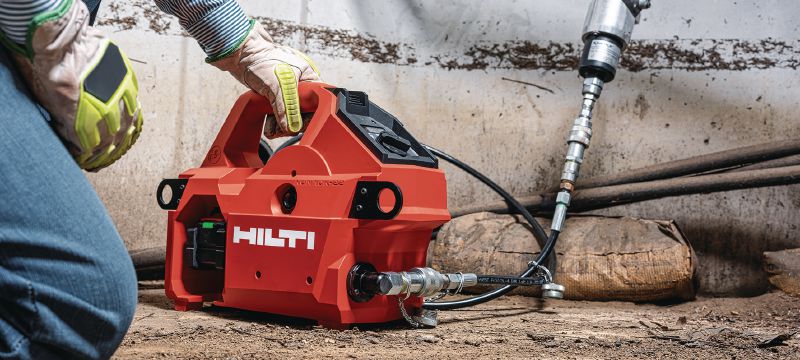 NUN 10K-22 cordless hydraulic pump 10,000 PSI (700 Bar) cordless hydraulic pump for heavy-duty cutting/ crimping and remote cutting underground and armored cables (Nuron battery) – remote control included Applications 1