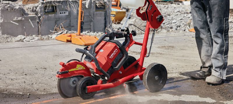 DSH 700-22 battery cut-off saw (rear handle) heavy-duty, rear-handle battery-powered cut-off saw for concrete, metal and masonry (Nuron battery platform) Applications 1