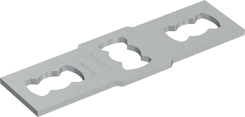 MQV-P3 Galvanised flat cross channel connector for fastening three MQ channels together