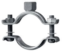 MP-M-F heavy-duty pipe clamp hot-dip galvanised (HDG) pipe clamp without sound insulation for heavy-duty applications