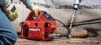 NUN 10K-22 cordless hydraulic pump 10,000 PSI (700 Bar) cordless hydraulic pump for heavy-duty cutting/ crimping and remote cutting underground and armored cables (Nuron battery) – remote control included Applications 1