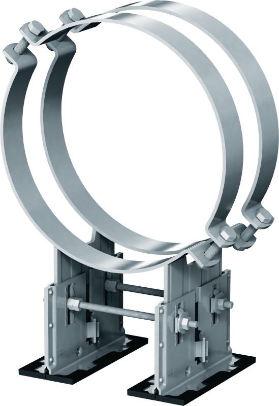 MP-PS 4-2 pipe shoe Outdoor coated (OC) pipe shoe with height and slope adjustability for heavy industrial applications with outer pipe diameters of 217-610 mm (8 to 24)