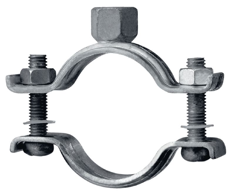MP-M-F heavy-duty pipe clamp hot-dip galvanised (HDG) pipe clamp without sound insulation for heavy-duty applications