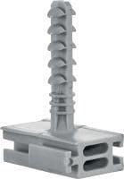 X-EA MX Push fit anchor Plastic push fit anchor for connecting plastic cable/ conduit clips, clamps, and bunched cable holders when anchoring to concrete and masonry
