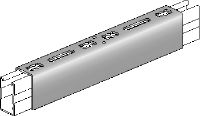 MQV Channel tie Galvanised channel connector used as a longitudinal extender for MQ strut channels