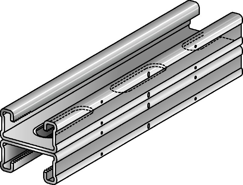 MQ-21 D-R channel Stainless steel (A4) MQ installation double channel for medium-duty applications