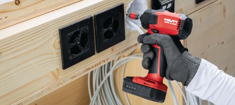 SFD 2-A12 Cordless screwdriver Subcompact-class 12V brushless 1/4 hex drill driver for when you need compactness and efficient screw driving while protecting your materials Applications 1