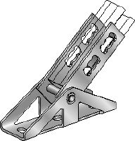MQP-G-F Hot-dip galvanised channel foot for fastening channels to different base materials at an angle