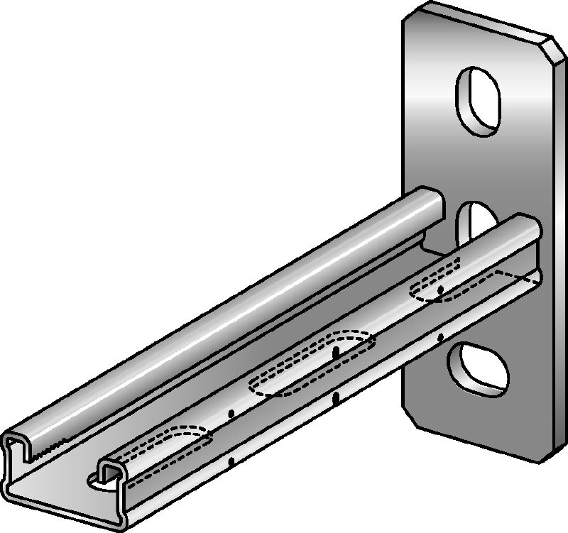 MQK-21-R bracket Stainless steel (A4) C-Channel bracket for medium-duty applications