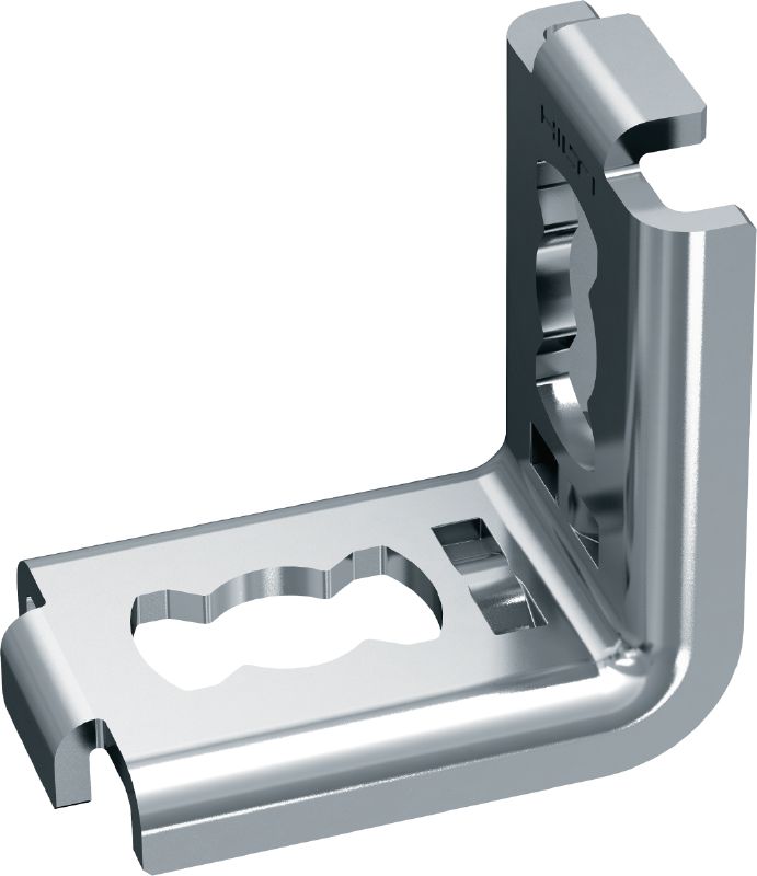 MQW-H2 Angle bracket Galvanised 90-degree angle bracket for connecting multiple MQ strut channels with high horizontal load capacity