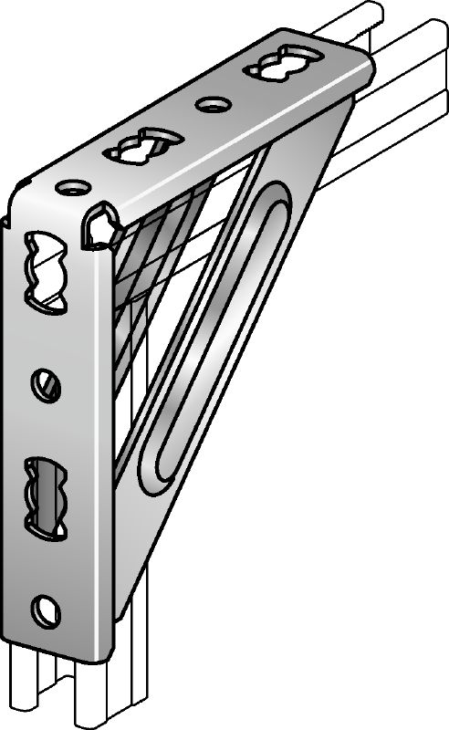 MQW-S Galvanised 90-degree heavy angle for connecting multiple MQ strut channels in medium/heavy-duty applications